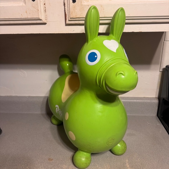 VTG 1984 Lime Green Rody Horse made in Italy Toddler Bounce Toy  Bouncing Horse - Picture 8 of 8